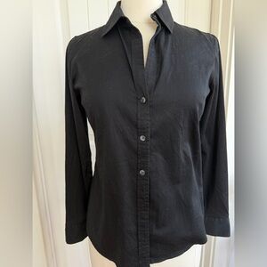 Banana Republic Black Button-Up Collared Blouse